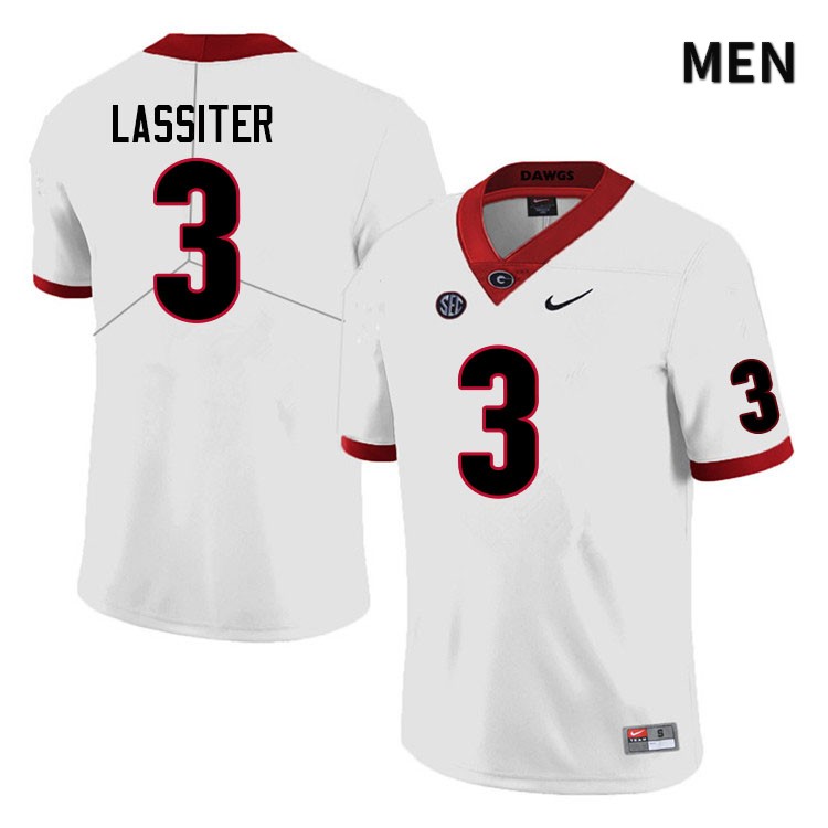 Georgia Bulldogs Men's Kamari Lassiter #3 White Stitched College UGA Football Jersey 23UL017UM